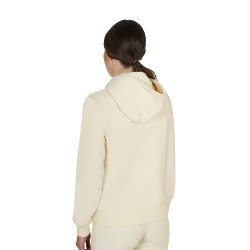 Dameshoodie met verstelbare capuchon en rits Antiek wit Beige