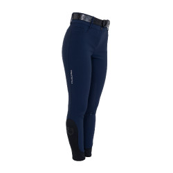 Damesbroek met full grip, hoge taille, logo in strass