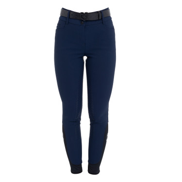 Damesbroek met full grip, hoge taille, logo in strass