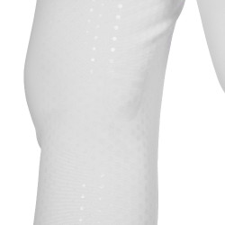 Damesbroek met full grip, hoge taille, logo in strass Wit