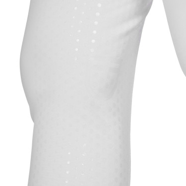 Damesbroek met full grip, hoge taille, logo in strass Wit
