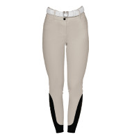 Damesbroek met full grip, hoge taille, logo in strass Marineblazer Marineblauw