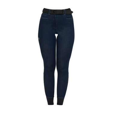 Damesbroek in denimstof Blauw denim
