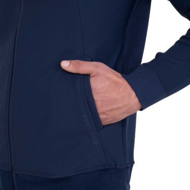 Technische herenhoodie met micro-mesh inzetstukken Marineblazer Marineblauw