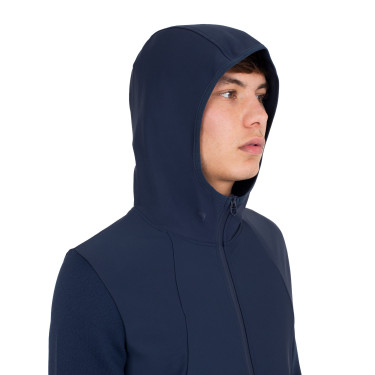Technische herenhoodie met micro-mesh inzetstukken Marineblazer Marineblauw
