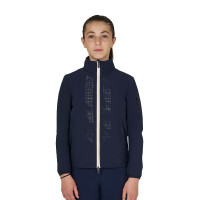 Unisex softshell voor kinderen met logo op de rug Marineblazer Marineblauw