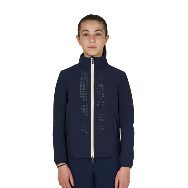 Unisex softshell voor kinderen met logo op de rug Marineblazer Marineblauw