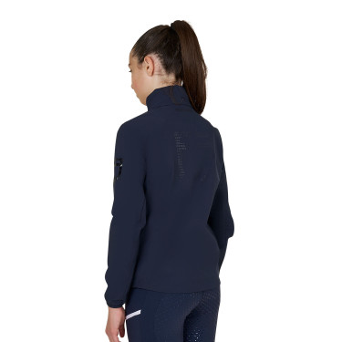 Unisex softshell voor kinderen met logo op de rug Marineblazer Marineblauw