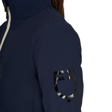 Unisex softshell voor kinderen met logo op de rug Marineblazer Marineblauw