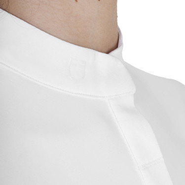 Kinderwedstrijdpolo slim fit met knopen Wit