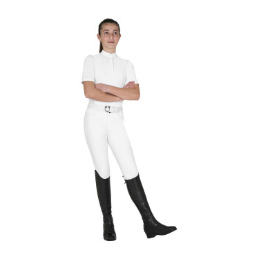 Kinderwedstrijdpolo slim fit met knopen Wit
