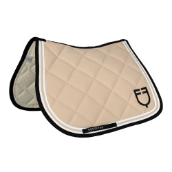 Springonderlegger Double Stripes in technische stof Oxford tan / zwart Wit