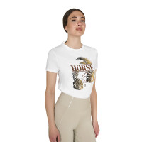 Dames T-shirt Horse Palm van katoen Wit