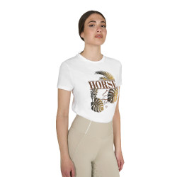 Dames T-shirt Horse Palm van katoen Wit
