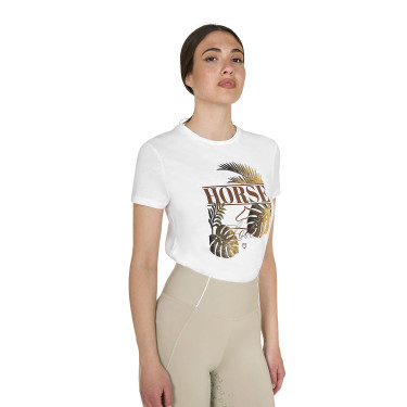 Dames T-shirt Horse Palm van katoen Wit