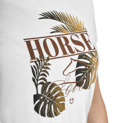 Dames T-shirt Horse Palm van katoen Wit