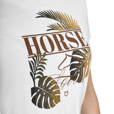 Dames T-shirt Horse Palm van katoen Wit