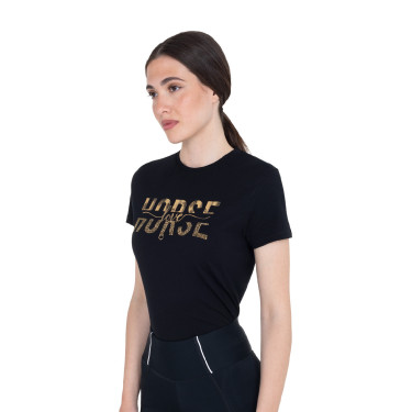 Dames T-shirt Horse Love van katoen Zwart
