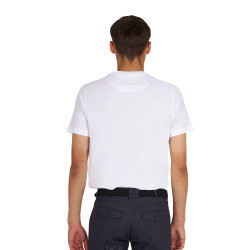 Heren basic T-shirt met opdruk op de borst Wit