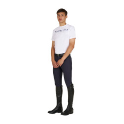 Heren basic T-shirt met opdruk op de borst Wit