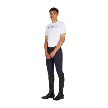 Heren basic T-shirt met opdruk op de borst Wit