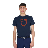 Basic T-shirt voor heren met glanzend logo Marine / marine Blauw