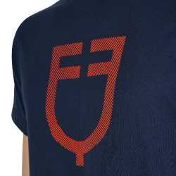 Basic T-shirt voor heren met glanzend logo Marine / marine Blauw