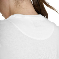 Basic dames T-shirt glanzend logo toon-op-toon Wit