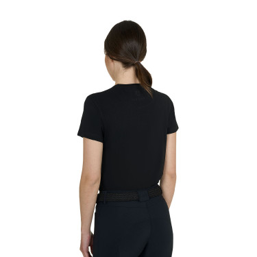 Dames T-shirt met strass van katoen Zwart