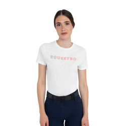 Dames T-shirt met strass van katoen Wit