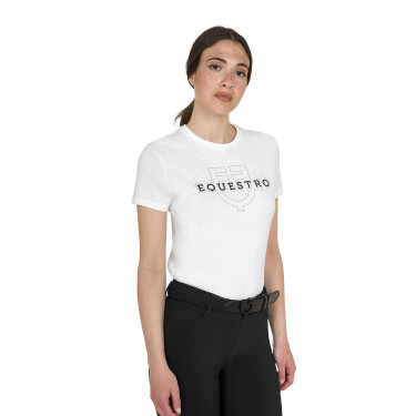 Dames T-shirt Elegant van katoen Wit