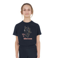 Meisjes-T-shirt Time to Blossom van katoen Marine Marineblauw