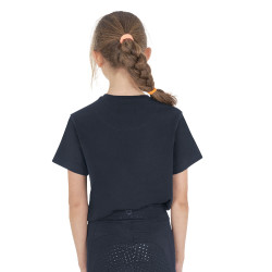 Unisex kindert-shirt Horse Jump Glossy van katoen Marine Marineblauw