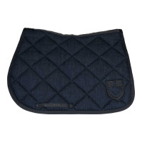 Springzadelpad in technische stof met denimlook Blauw denim