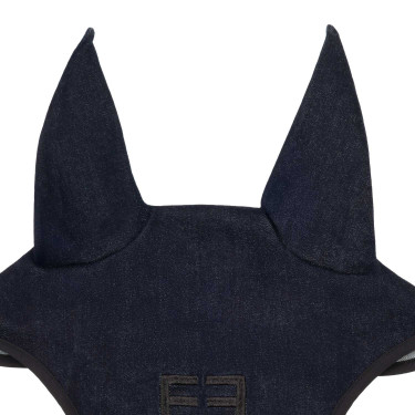Oornetje in technische stof met denimlook met logo Blauw denim