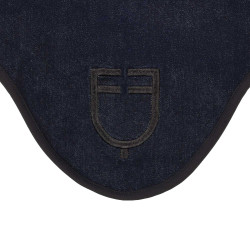 Oornetje in technische stof met denimlook met logo Blauw denim