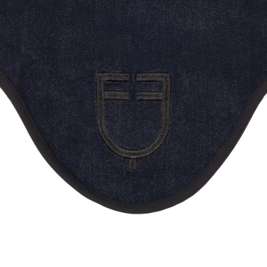 Oornetje in technische stof met denimlook met logo Blauw denim