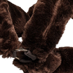 Halster van polypropyleen bekleed met synthetische schapenvacht Chocolade / bruin