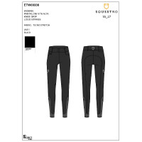 Damesbroek met hoge taille met stras-logo Zwart