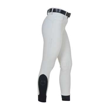 Damesbroek met hoge taille met stras-logo