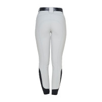 Damesbroek met hoge taille met stras-logo Havenmist Grijs