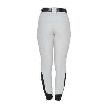 Damesbroek met hoge taille met stras-logo
