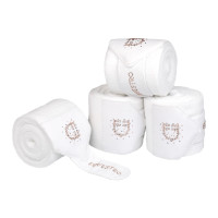 Fleece bandages met strasslogo Wit