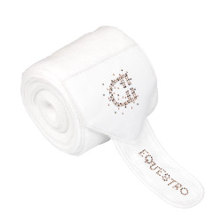 Fleece bandages met strasslogo Wit