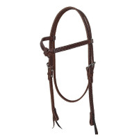 Western hoofdstel met slangenbewerking Bruin