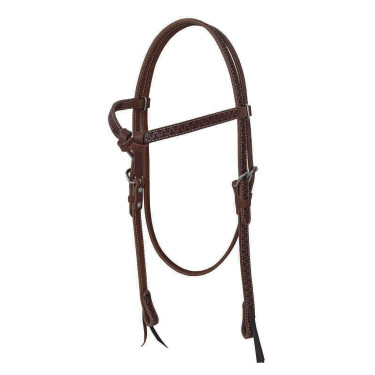 Western hoofdstel met slangenbewerking Bruin