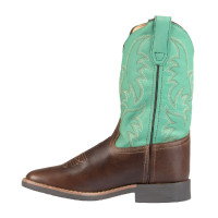 Kinder westernlaarzen Monterey Donkerbruin / groen
