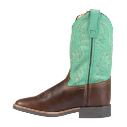 Kinder westernlaarzen Monterey Donkerbruin / groen