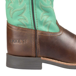 Kinder westernlaarzen Monterey Donkerbruin / groen