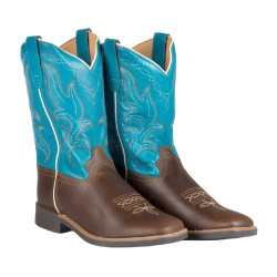 Ranch western laarzen voor kinderen Donkerbruin / turquoise